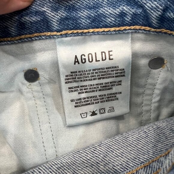 AGOLDE 90s Mid Rise Straight Fit Jeans , medium washed, Size 28 M77 - Picture 10 of 10